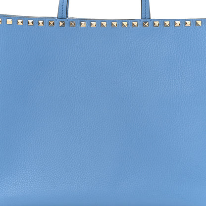 Valentino Garavani Grained Calfskin Rockstud Shoulder Tote Niagara 7 of 9