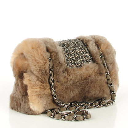 Chanel Rabbit Fur Fantasy Tweed Small Flap 3 of 8