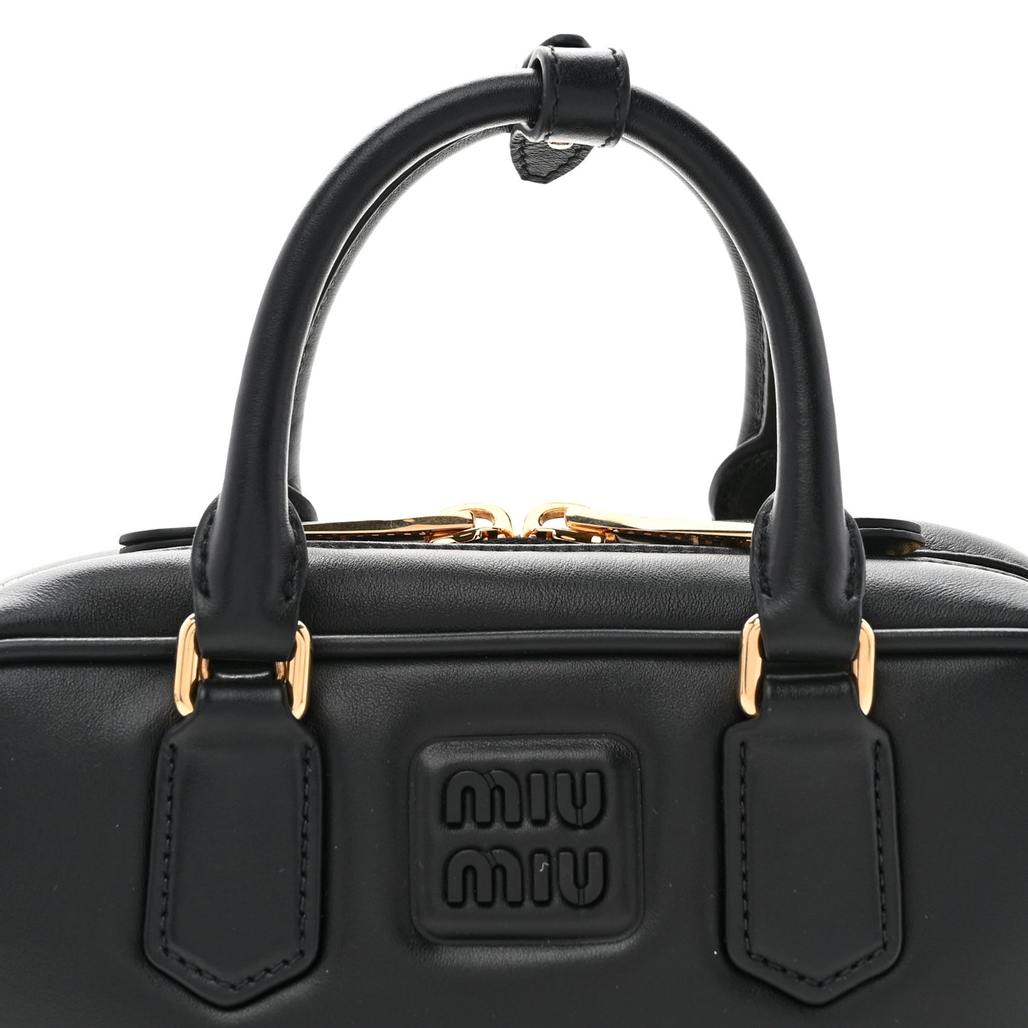 Calfskin Mini Arcadie Top Handle Bag Black