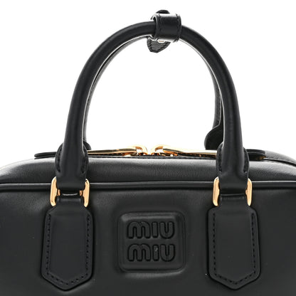 Miu Miu Calfskin Mini Arcadie Top Handle Bag Black 7 of 9