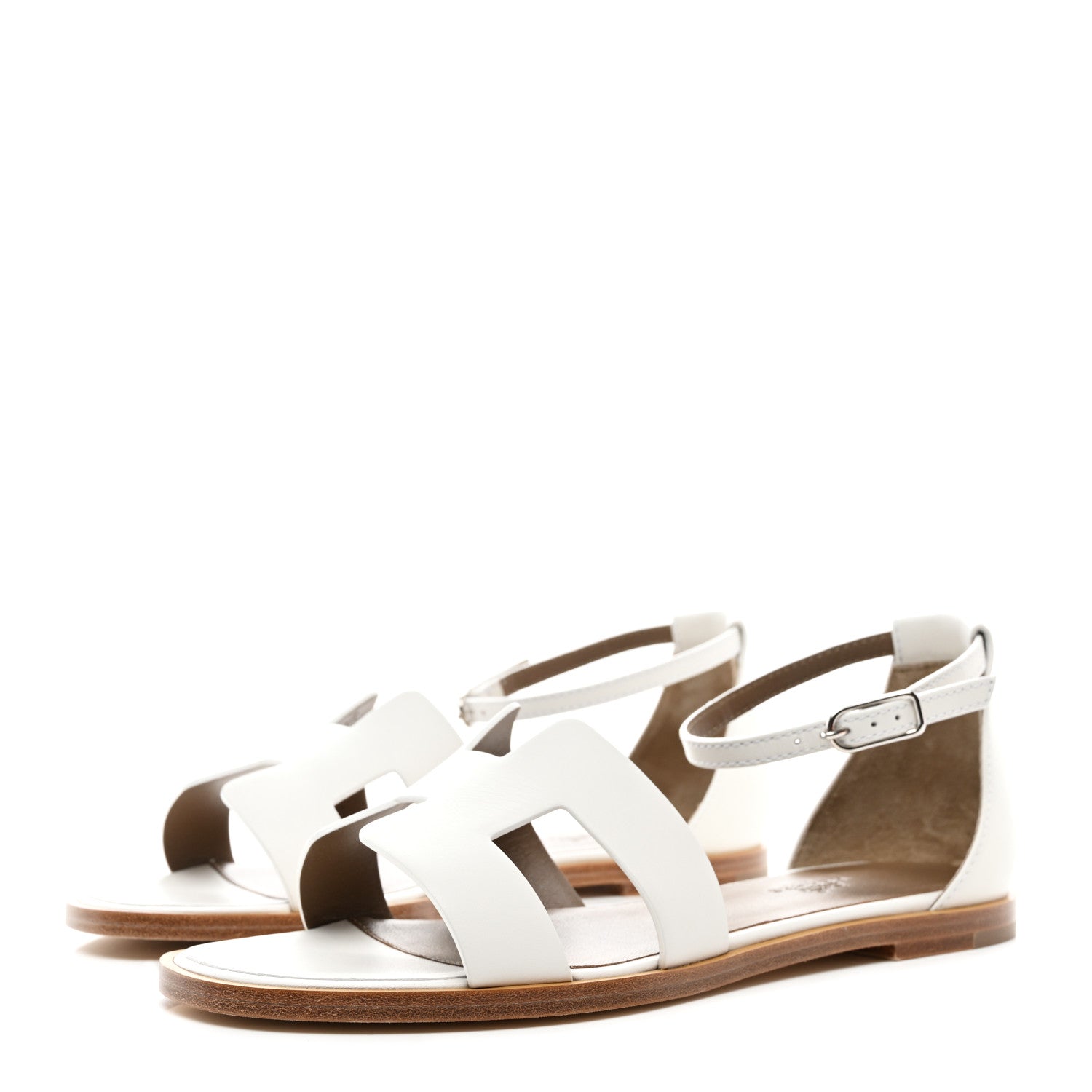 Hermes Epsom Santorini Sandals 37 White 3 of 9