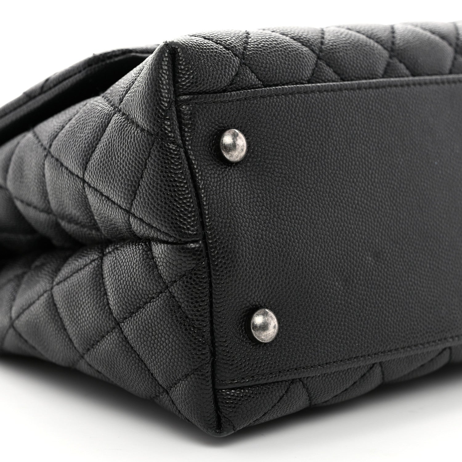Chanel Caviar Lizard Embossed Quilted Small Coco Handle Flap Black 9 of 10