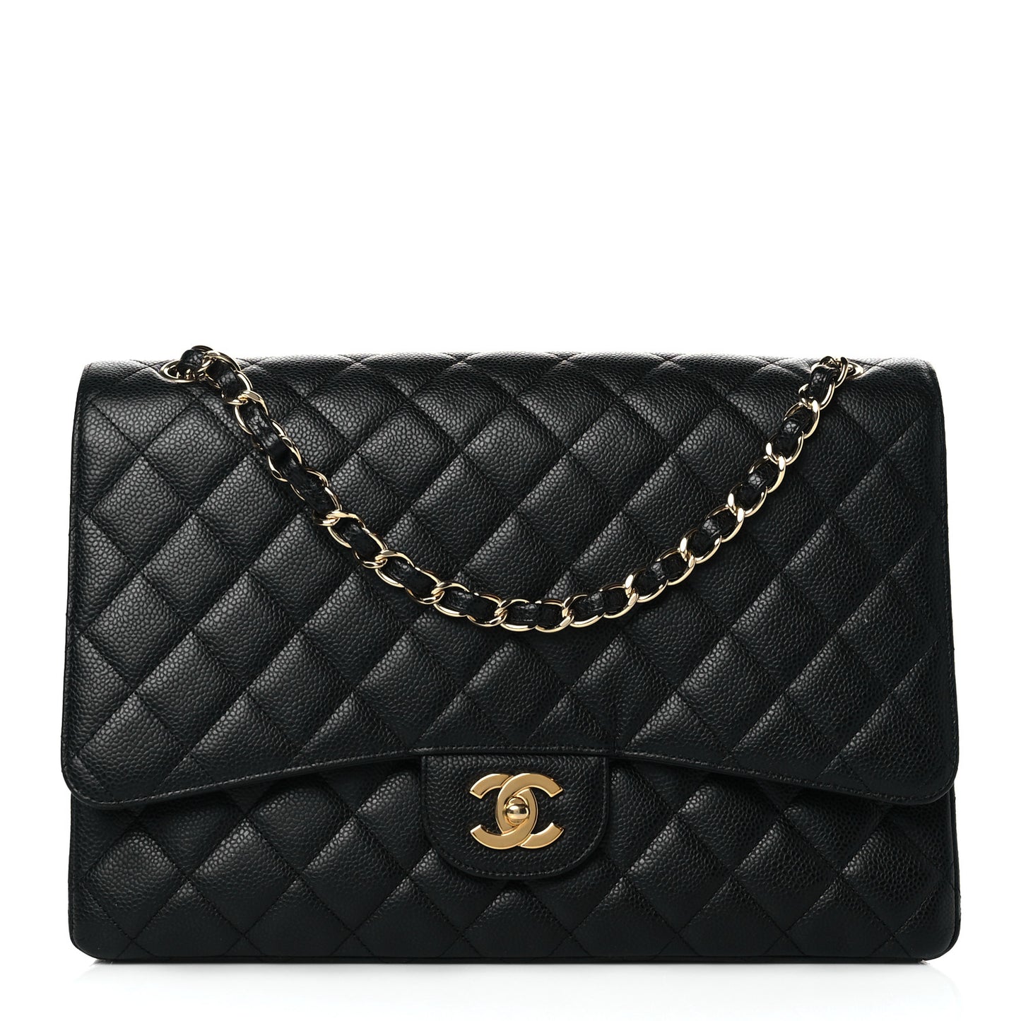 Caviar Quilted Maxi Single Flap Black
