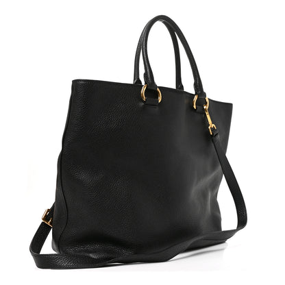Prada Vitello Daino Shopping Tote Black 3 of 9