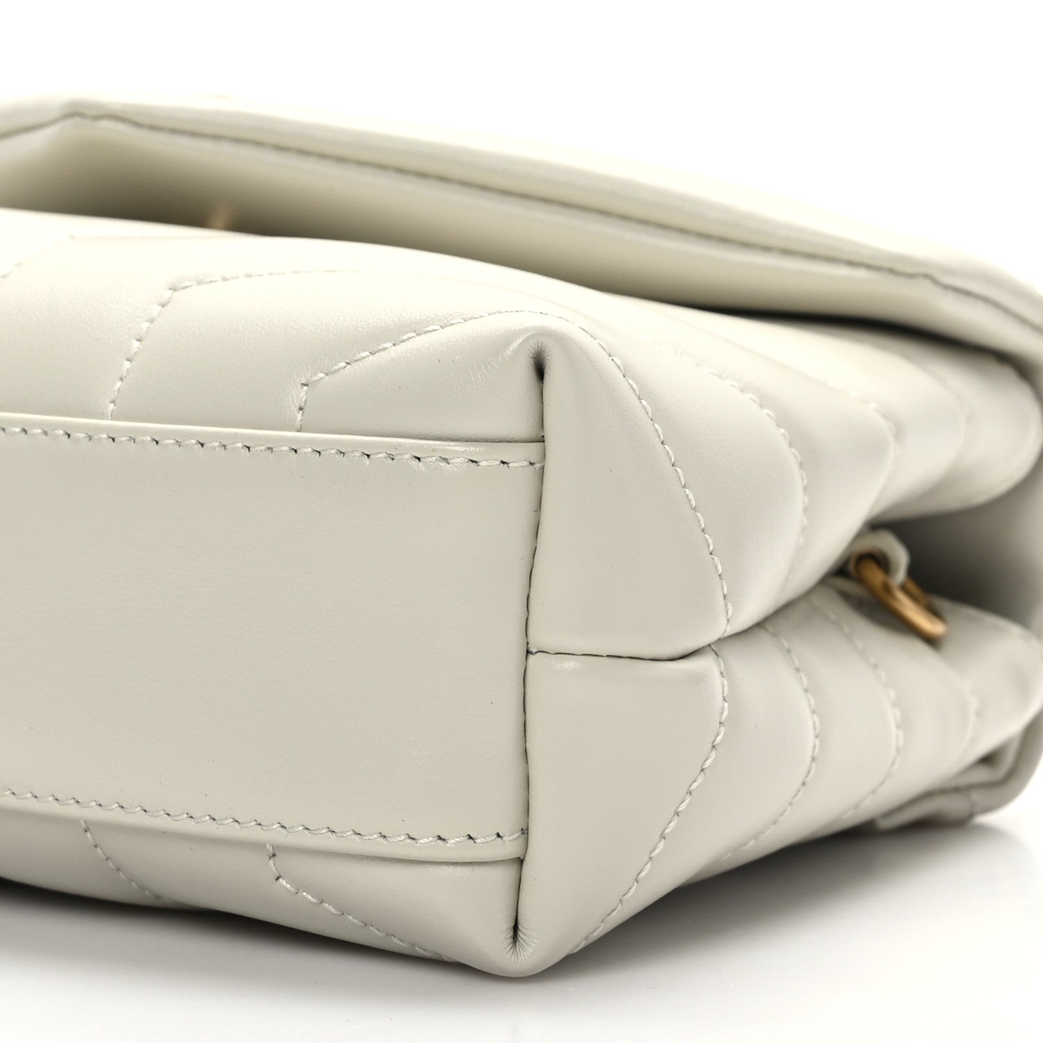 Saint Laurent Calfskin Y Quilted Monogram Toy Loulou Crossbody Bag Crema Soft 9 of 9
