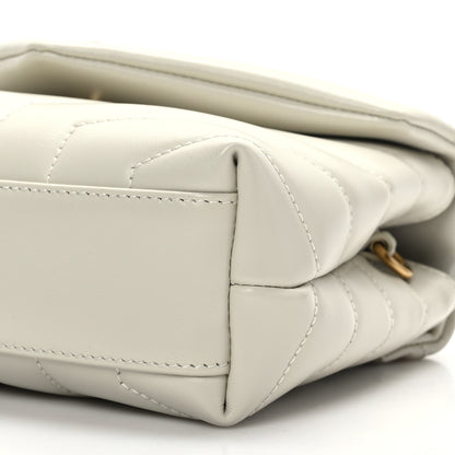 Saint Laurent Calfskin Y Quilted Monogram Toy Loulou Crossbody Bag Crema Soft 9 of 9