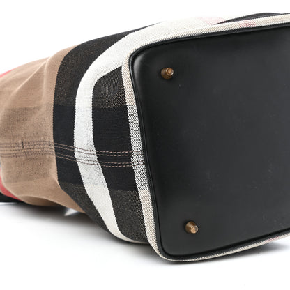 Burberry Canvas Mega Check Medium Ashby Hobo Black 8 of 9