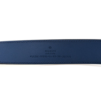 Gucci GG Supreme Monogram Plutone Calfskin Enamel Double G 30mm Belt 95 38 Beige Ebony Royale 3 of 5