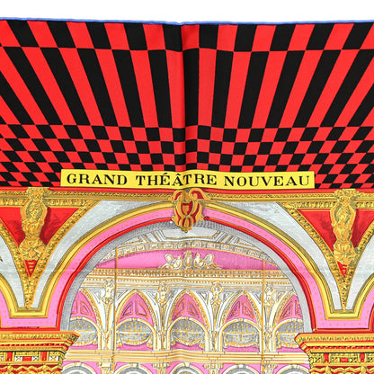 Hermes Silk Grand Theatre Nouveau Scarf 90 Rouge Vert Multicolor 5 of 5