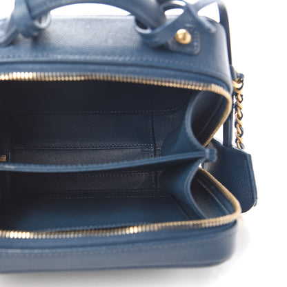 Chanel Caviar Quilted Small CC Filigree Vanity Case Dark Blue 4 of 8