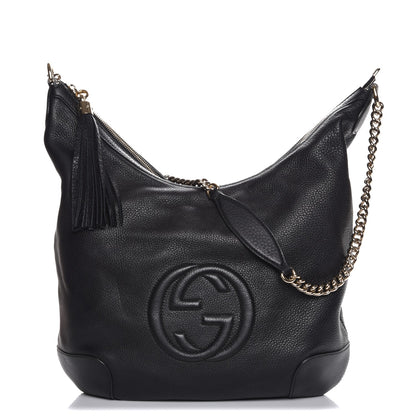 Gucci Pebbled Calfskin Medium Soho Chain Hobo Black 1 of 7