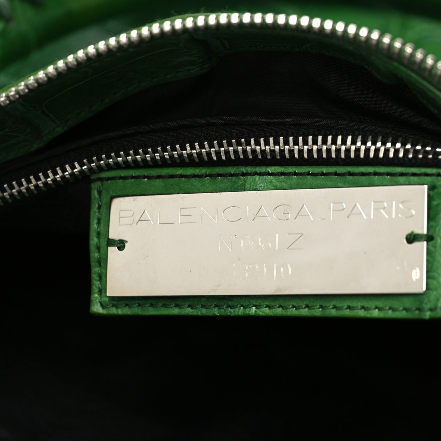 Crocodile Classic Silver Hardware Work Green