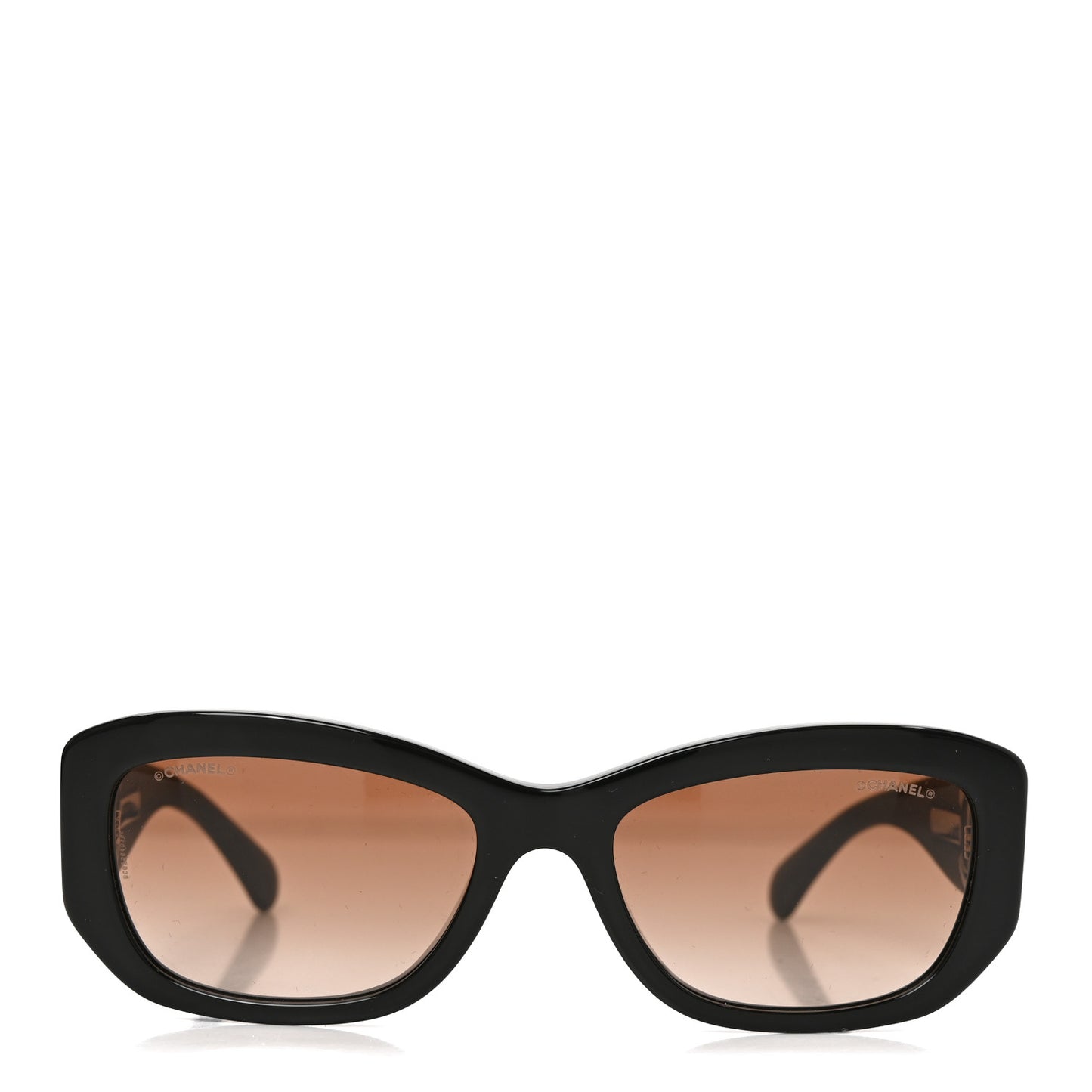 Acetate Rectangle Sunglasses 5493-A Black Brown