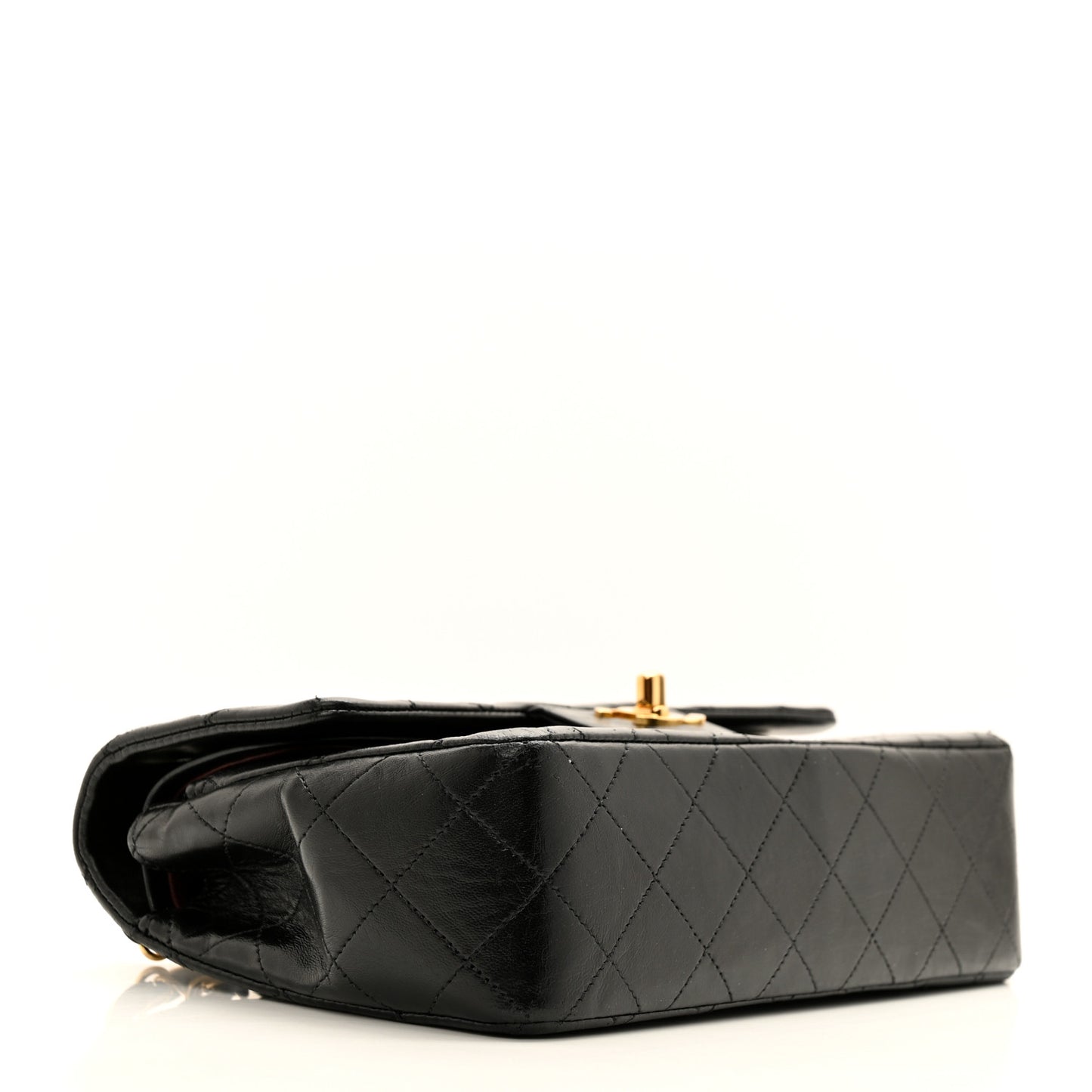 Lambskin Quilted Small Double Flap Black