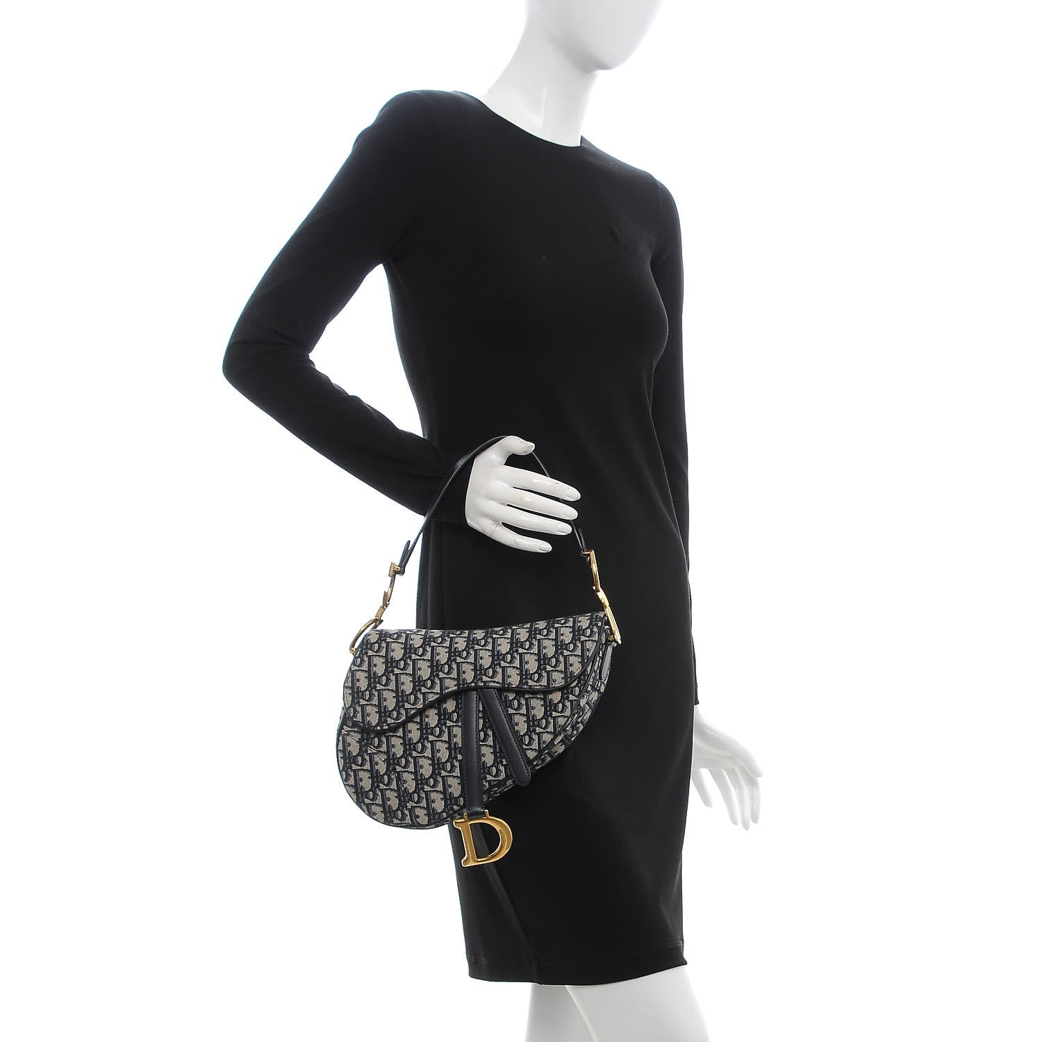 Christian Dior Oblique Saddle Bag Blue 2 of 7