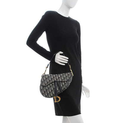 Christian Dior Oblique Saddle Bag Blue 2 of 7