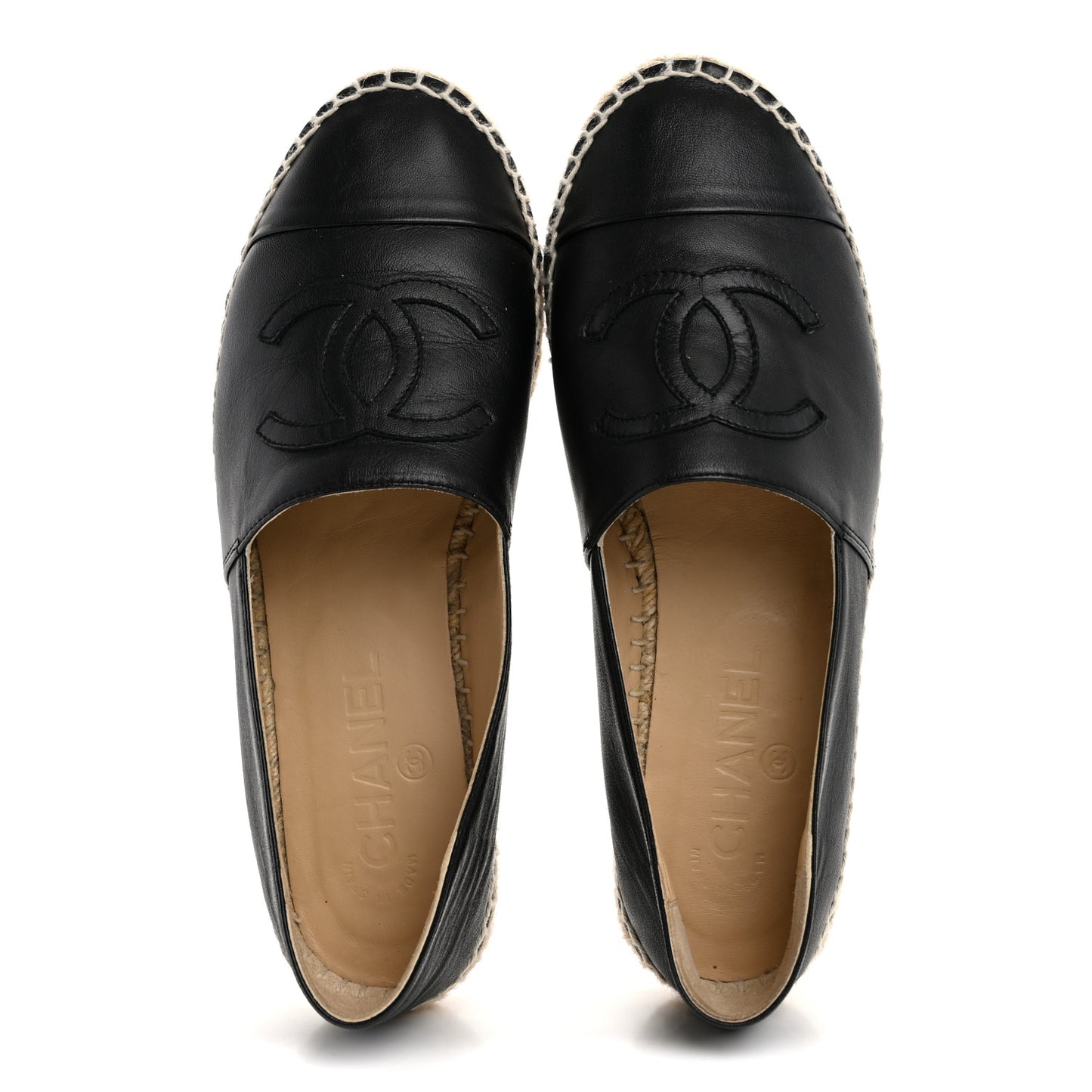 Lambskin CC Espadrilles 37 Black