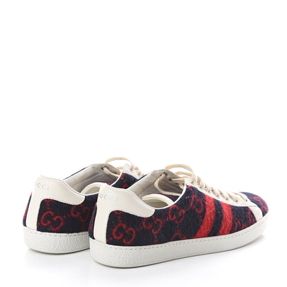 Gucci Covered Wool Big GG Monogram Mens Sneakers 8 Blue Red Mystic White 4 of 7