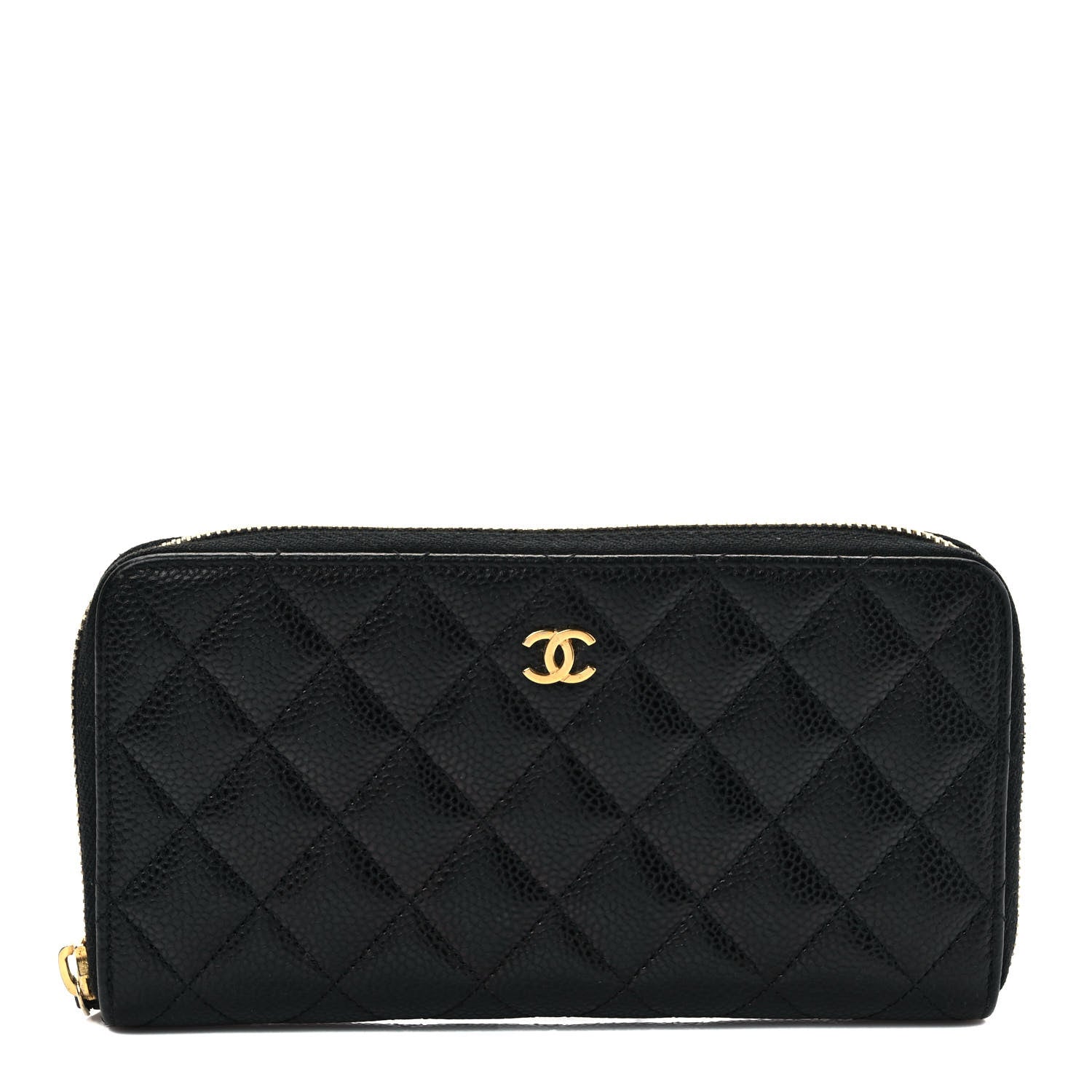 Chanel Caviar Quilted Large Gusset Zip Around Wallet Black 1 of 10