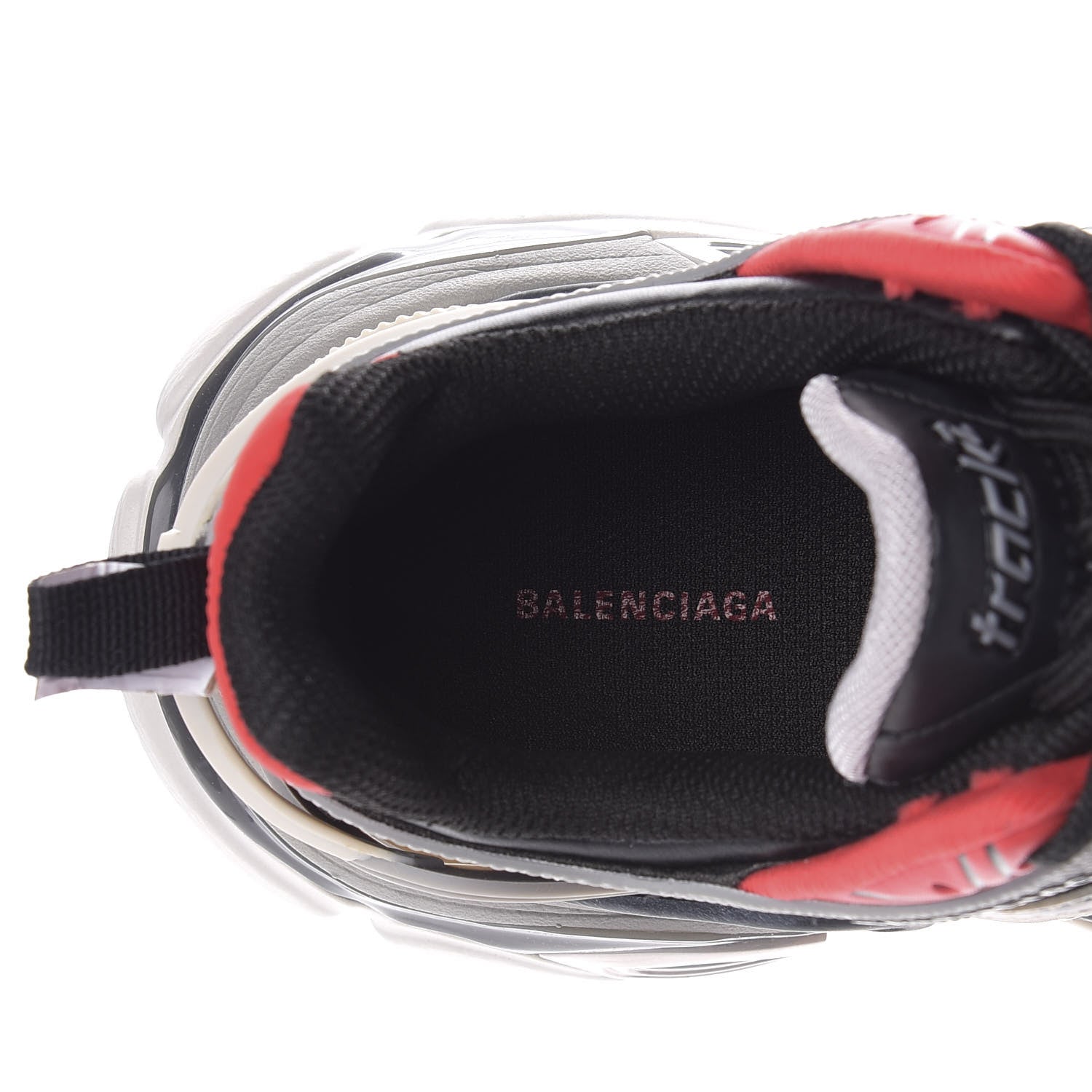 Balenciaga Rubber Mesh Bi-Color Womens Track.2 Open Sneakers 35 Black Grey Red 8 of 10
