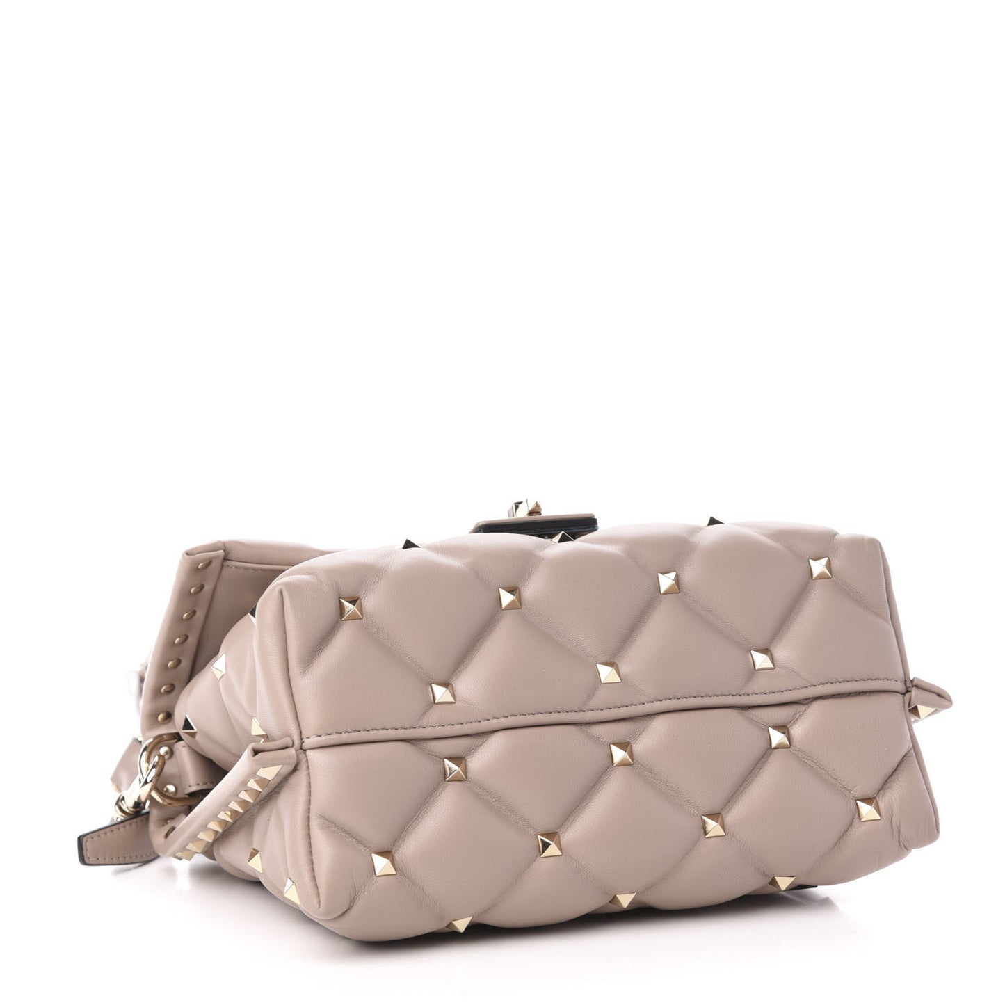 Nappa Medium Candystud Top Handle Bag Poudre