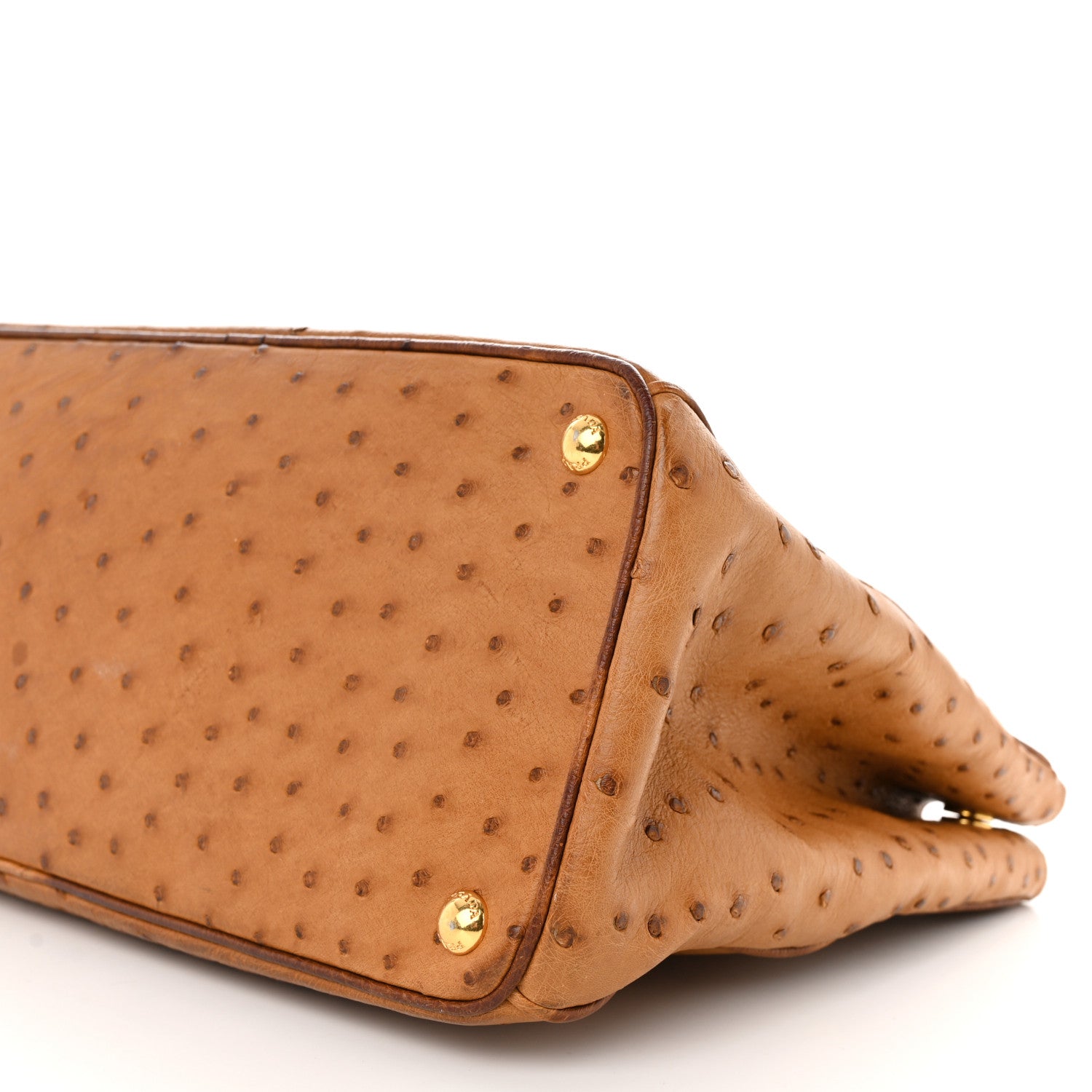 Prada Ostrich Large Galleria Double Zip Tote Cognac 10 of 16