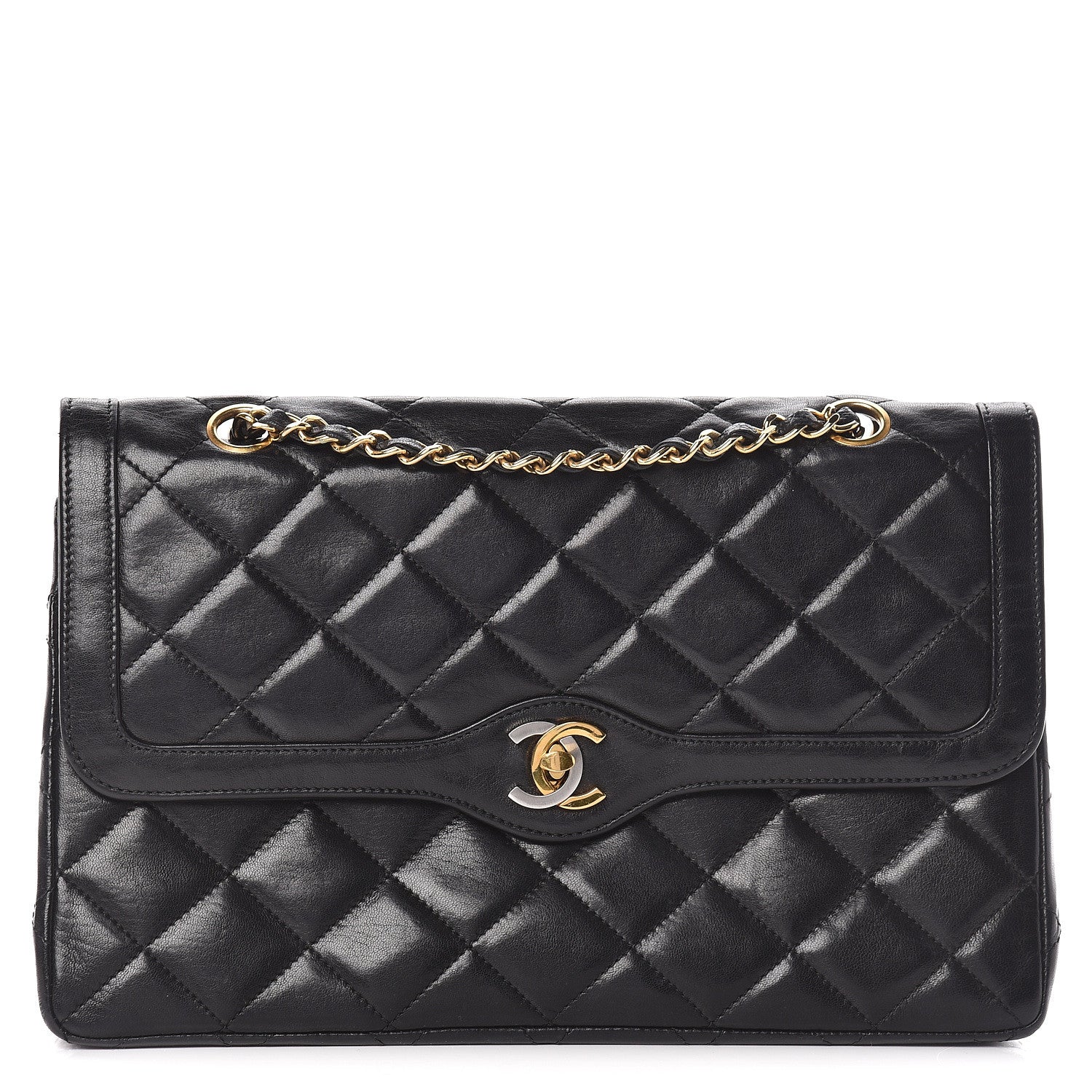 Chanel Lambskin Quilted Medium Double Flap Black 1 of 20