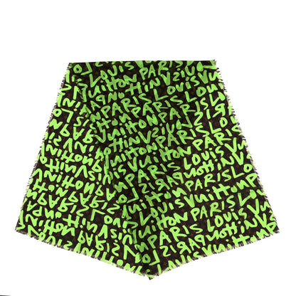 Louis Vuitton Cotton Graffiti Pareo Green 2 of 3