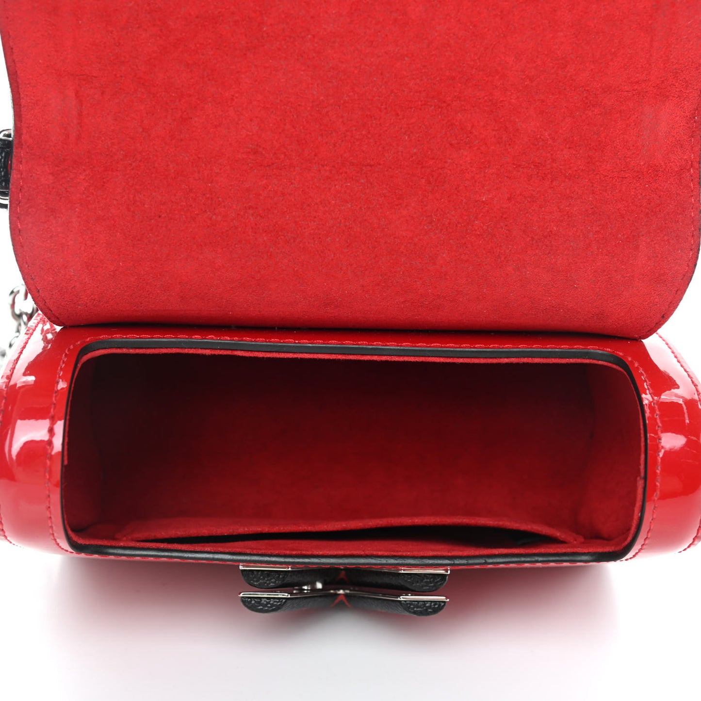 Patent Monogram Infrarouge Twist Shoulder Bag PM Coquelicot