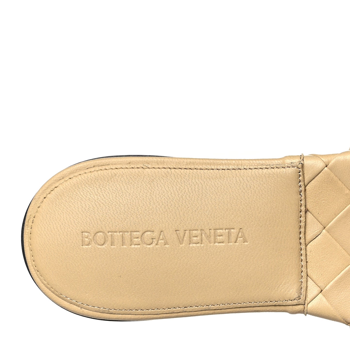 Nappa Maxi Intrecciato Lido Flat Sandals 37 Cane Sugar