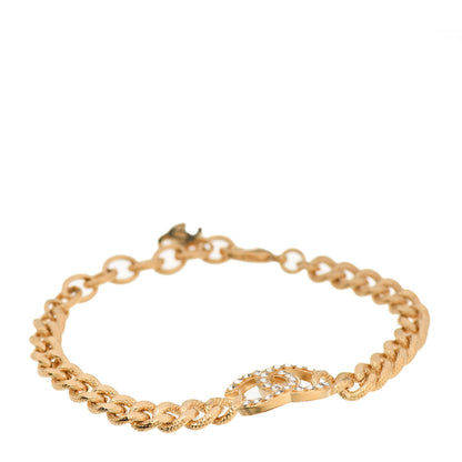 Chanel Crystal CC Chain Link Bracelet Gold 1 of 3
