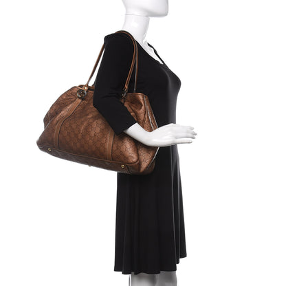 Gucci Metallic Guccissima Large GG Twins Tote Bronze 2 of 10