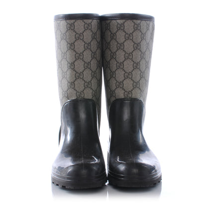Gucci GG Plus Monogram Prato Flat Rubber Boots 37 Ebony 2 of 7
