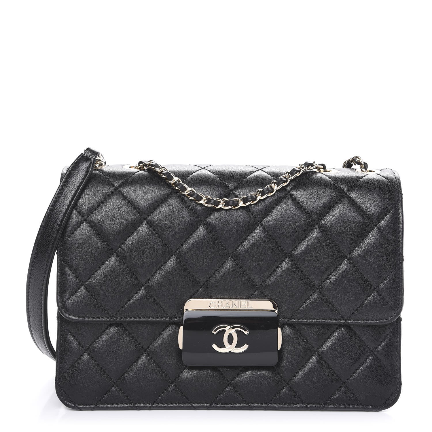 Chanel Sheepskin Quilted Beauty Lock Flap Black 1 of 10