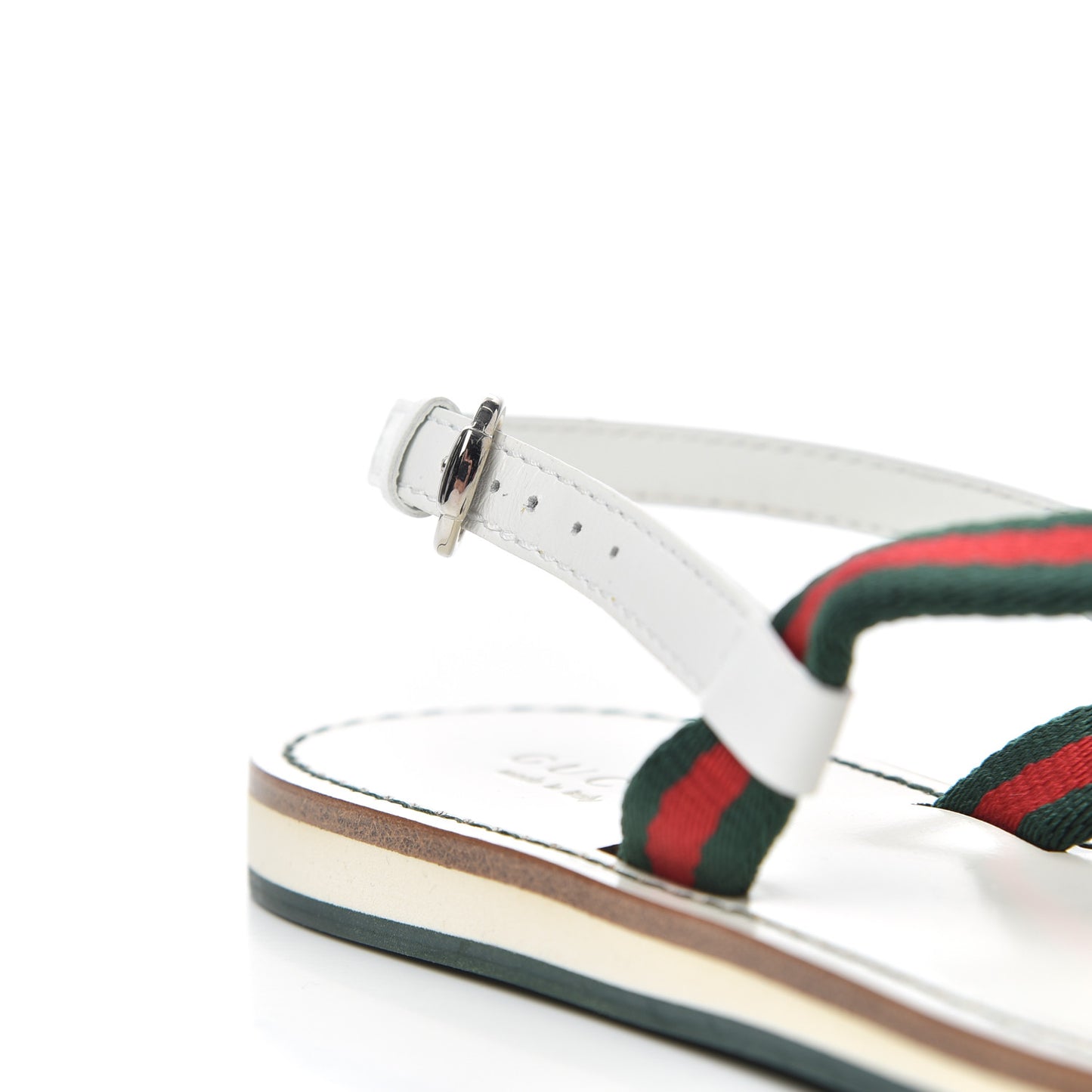 Calfskin Web Thong Sandals 35 White