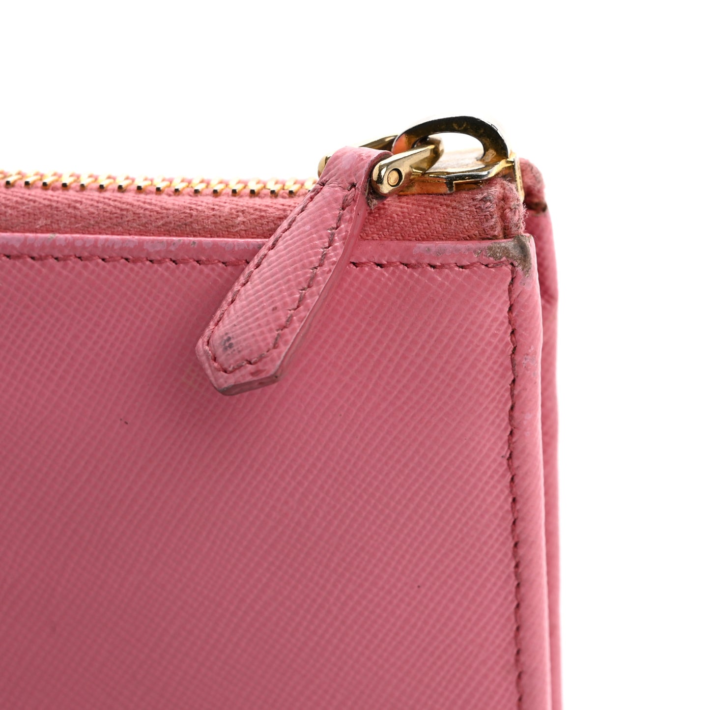 Saffiano Metal Zip Around Wallet Begonia
