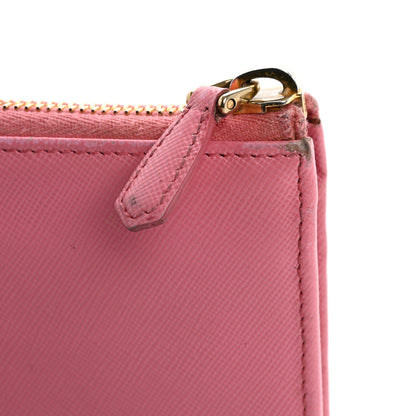 Prada Saffiano Metal Zip Around Wallet Begonia 13 of 14