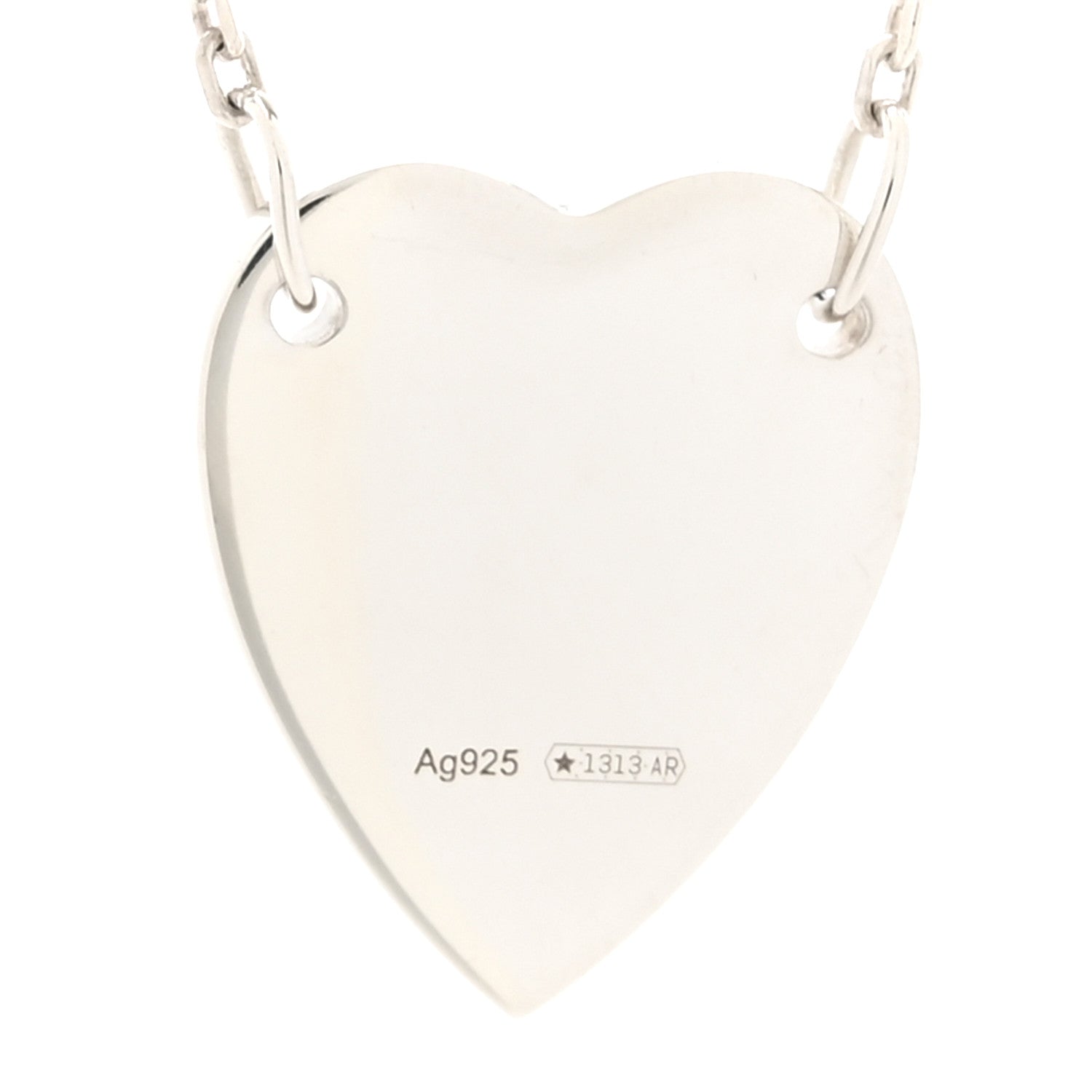 Gucci Sterling Silver Trademark Heart Pendant Necklace 4 of 6