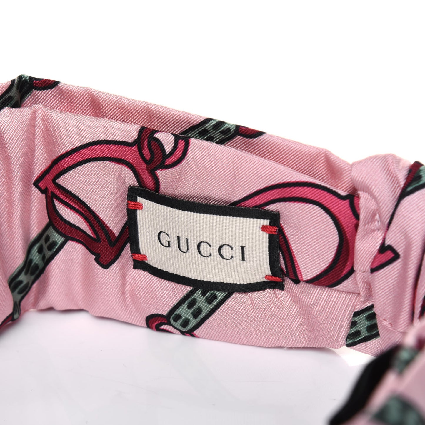 Silk Flora Print Headband M Pink