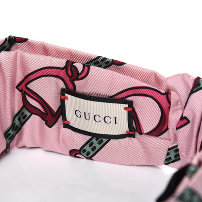 Gucci Silk Flora Print Headband M Pink 5 of 6