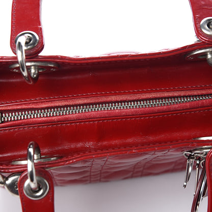 Christian Dior Patent Cannage Medium Lady Dior Red 8 of 13