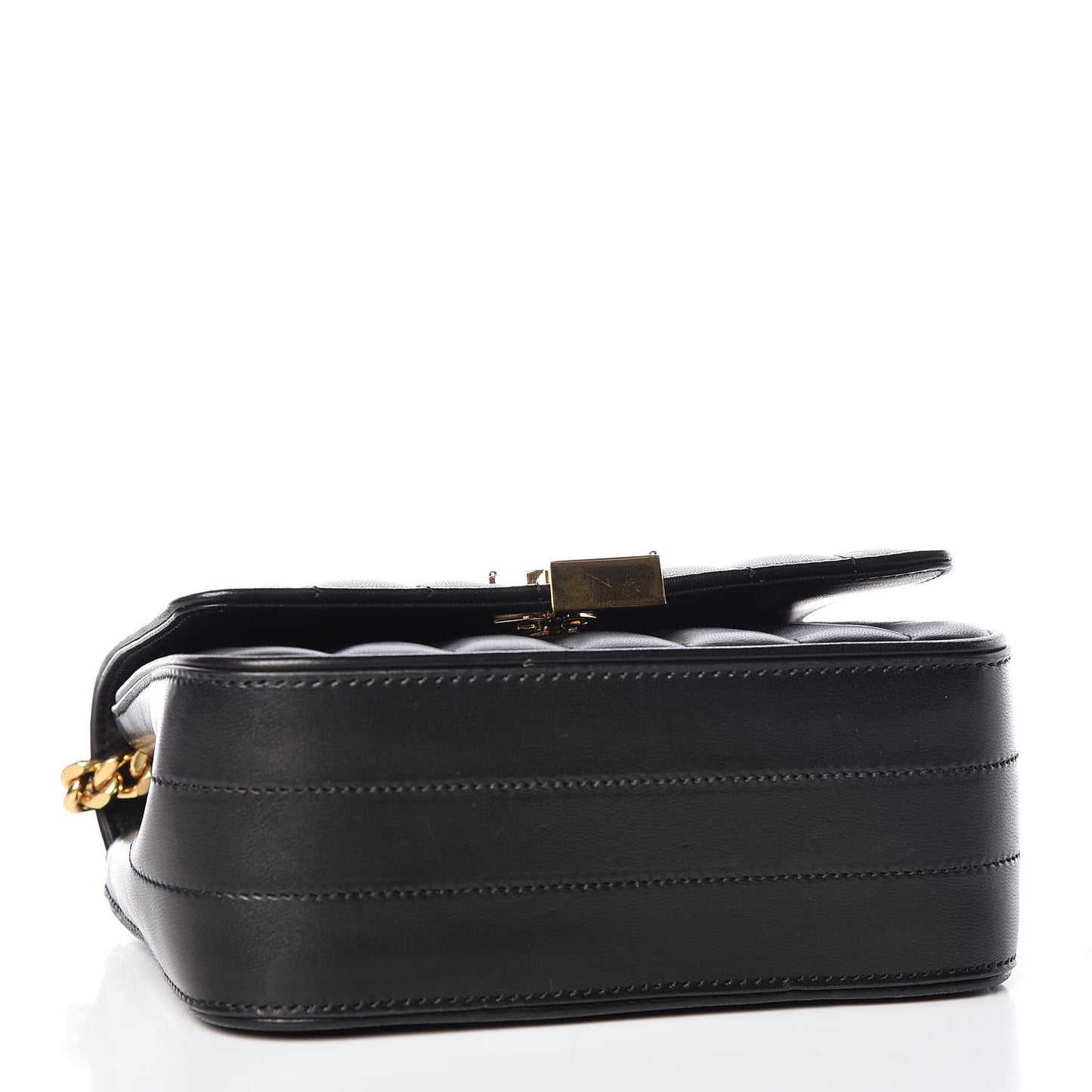 Lambskin Matelasse Monogram Small Vicky Chain Bag Black