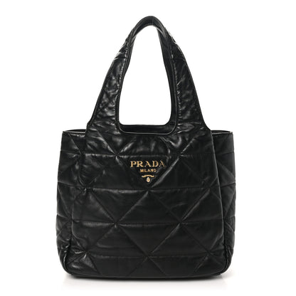 Prada Nappa Quilted Medium Dynamique Tote Black 1 of 9