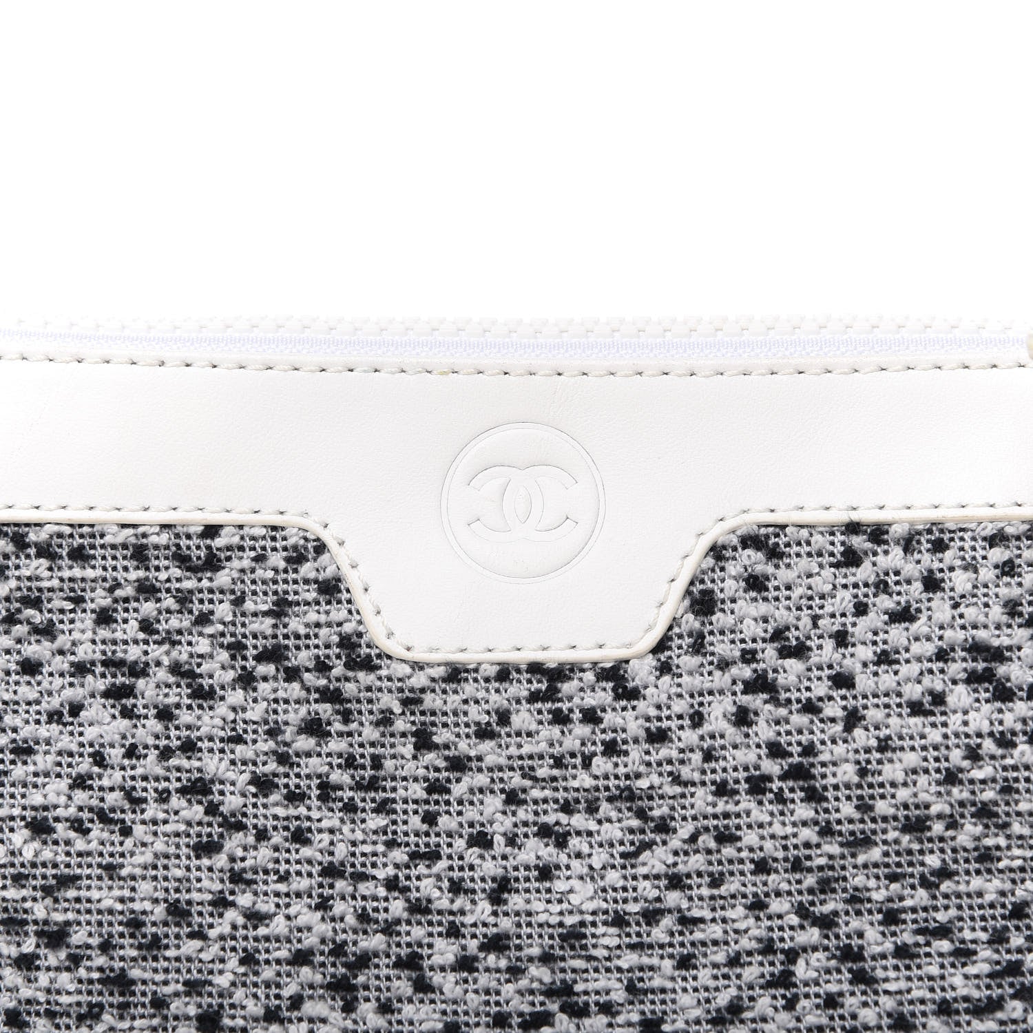 Chanel Terry Pouch White Black 9 of 9