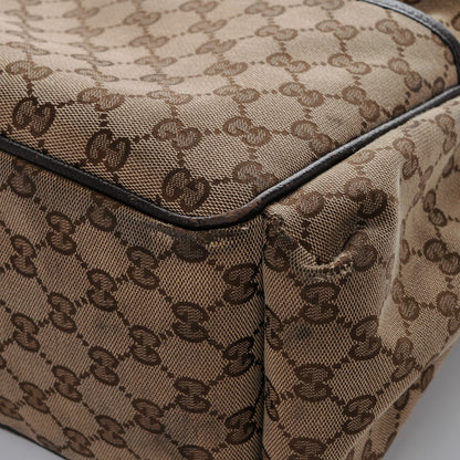 Gucci Monogram Natural Pigskin Large Diaper Bag Beige Ebony Cocoa Dark Chocolate 8 of 11