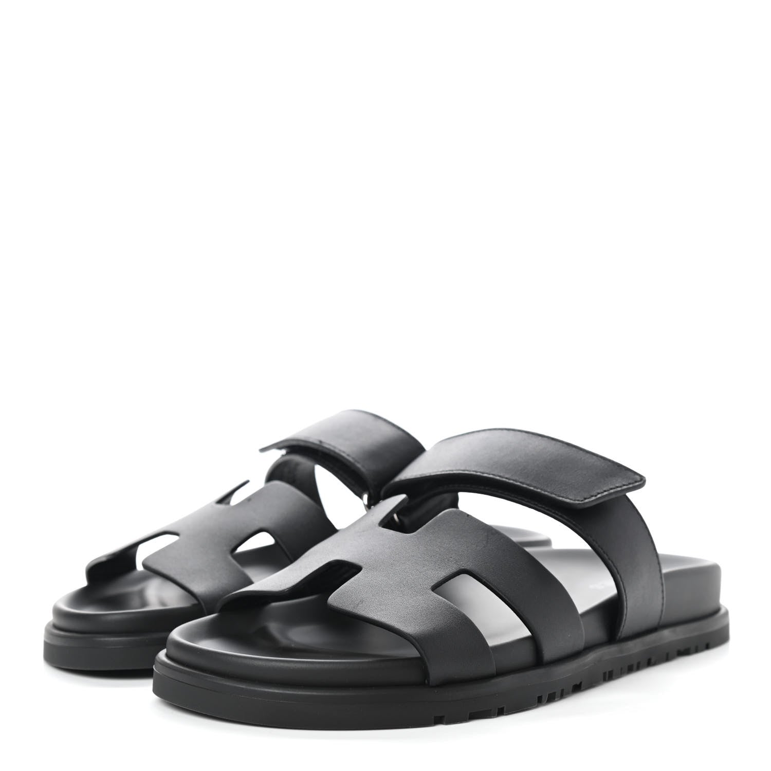 Hermes Calfskin Womens Chypre Sandals 36 Black 3 of 10