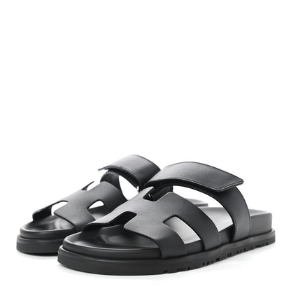 Hermes Calfskin Womens Chypre Sandals 36 Black 3 of 10