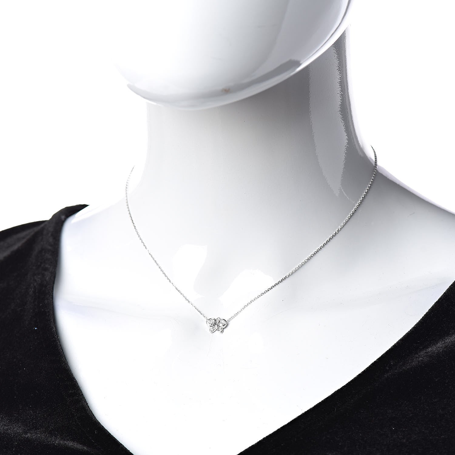 Cartier 18K White Gold Diamond Caresse D'Orchidees Par Necklace 2 of 5