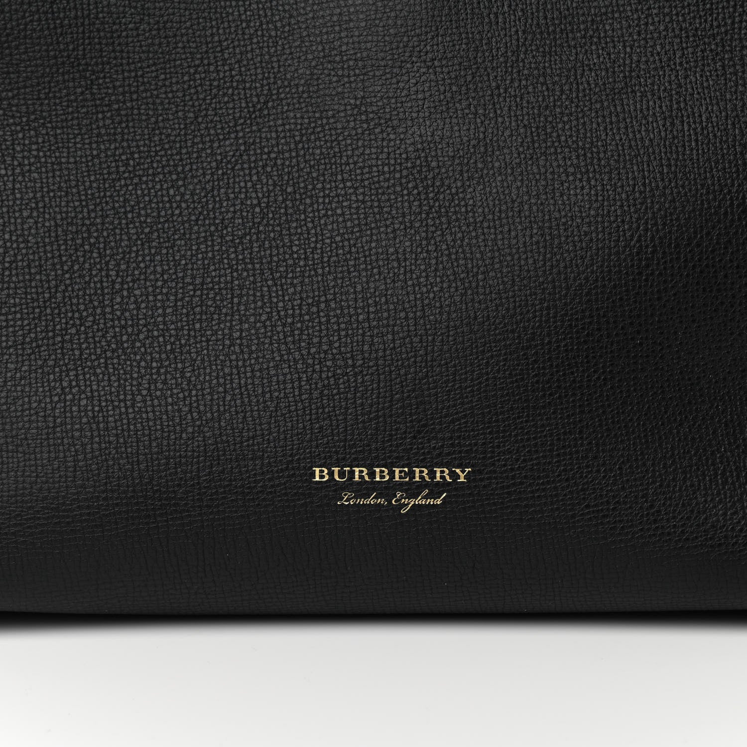 Burberry Grainy Calfskin House Check Medium Banner Tote Black 11 of 11