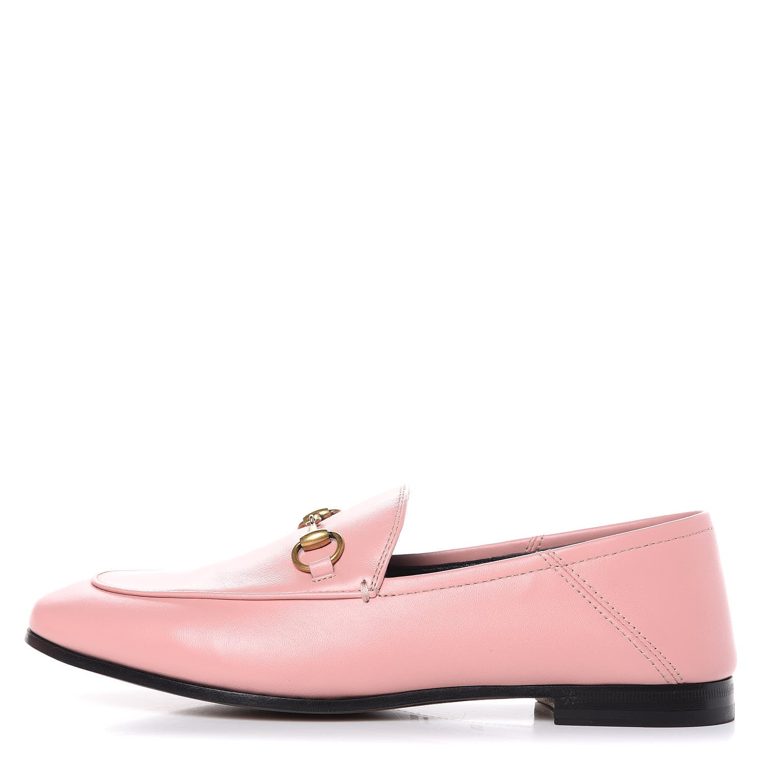 Gucci Lambskin Womens Brixton Horsebit Loafers 37.5 Perfect Pink 1 of 10